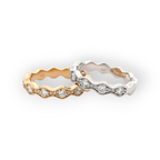 14K Gold Wavy Lab Grown Diamond Band
