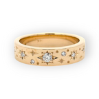 14K Yellow Gold Star-Set Band