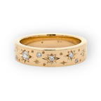 14K Yellow Gold Star-Set Band