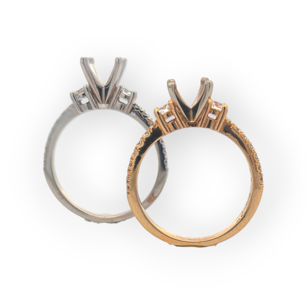 14K Gold Three-Stone Engagement Ring [Made to Order]