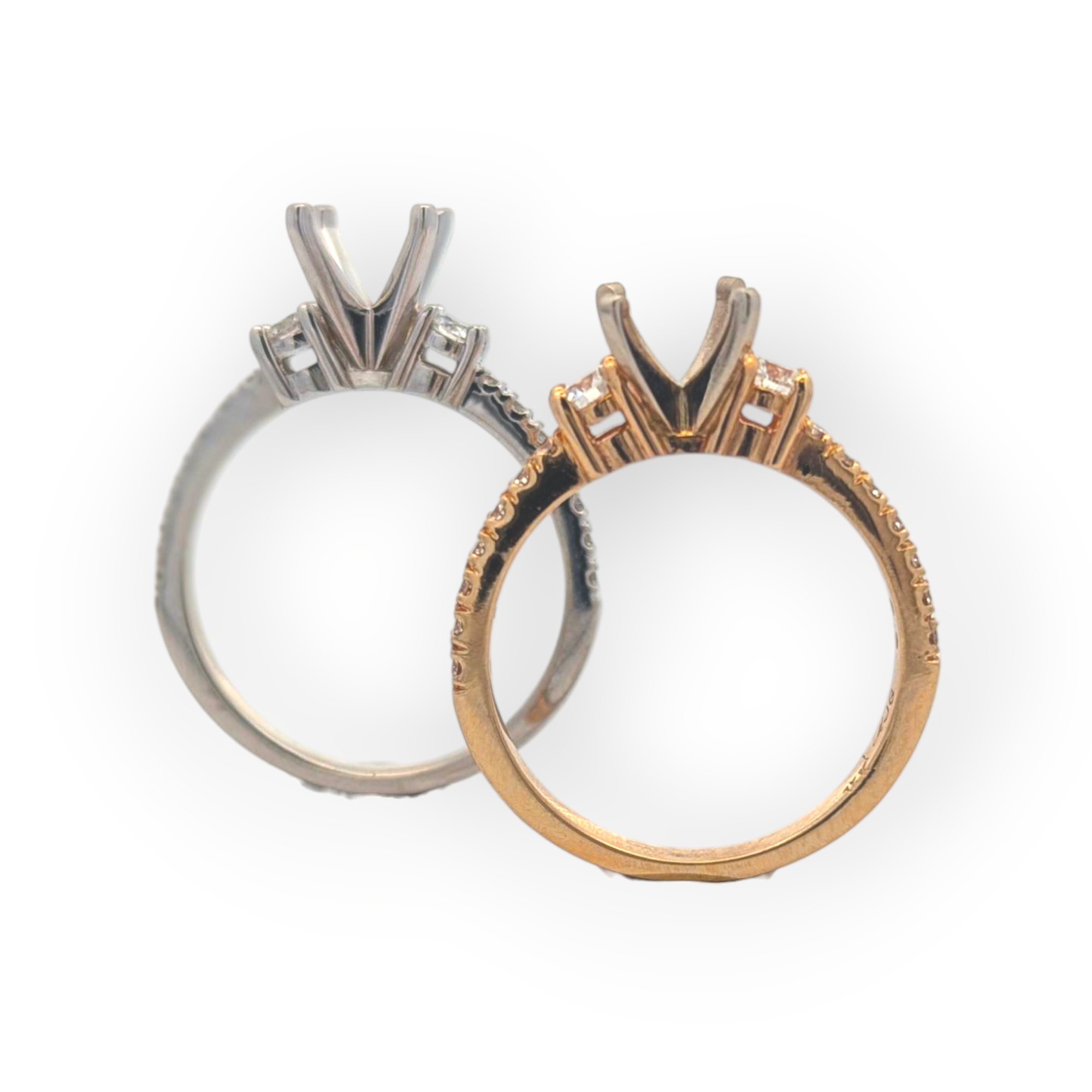 14K Gold Three-Stone Engagement Ring [Made to Order]