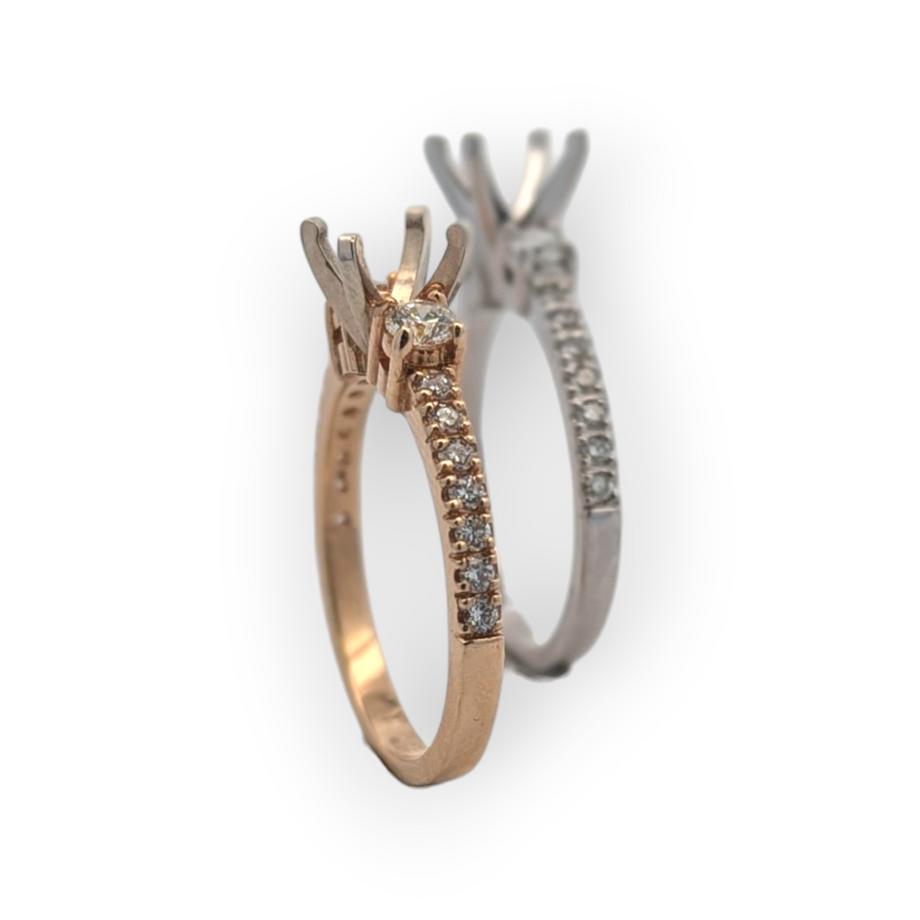 14K Gold Three-Stone Engagement Ring [Made to Order]