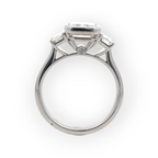 Three Stone 14K Gold Bezel Set Emerald-Cut Engagement Ring [Made to Order]