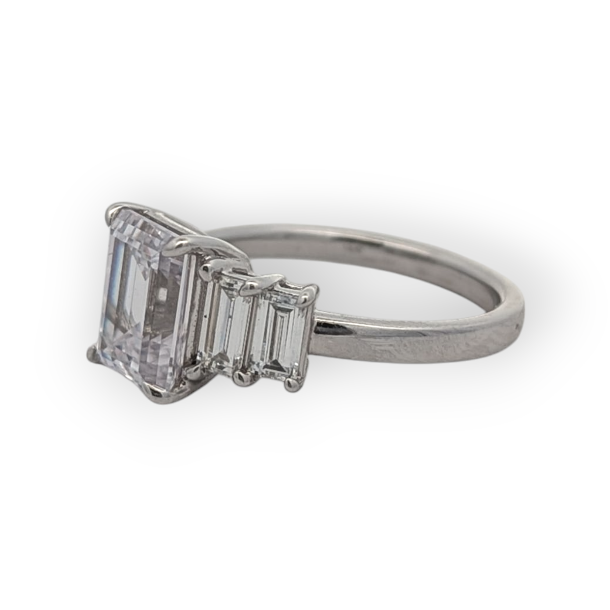 14K Gold Five-Stone Emerald Cut Engagement Ring [Made to Order]