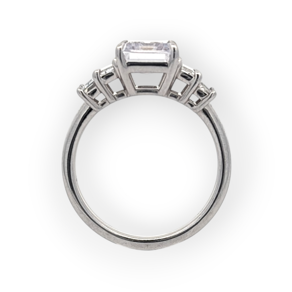 14K Gold Five-Stone Emerald Cut Engagement Ring [Made to Order]