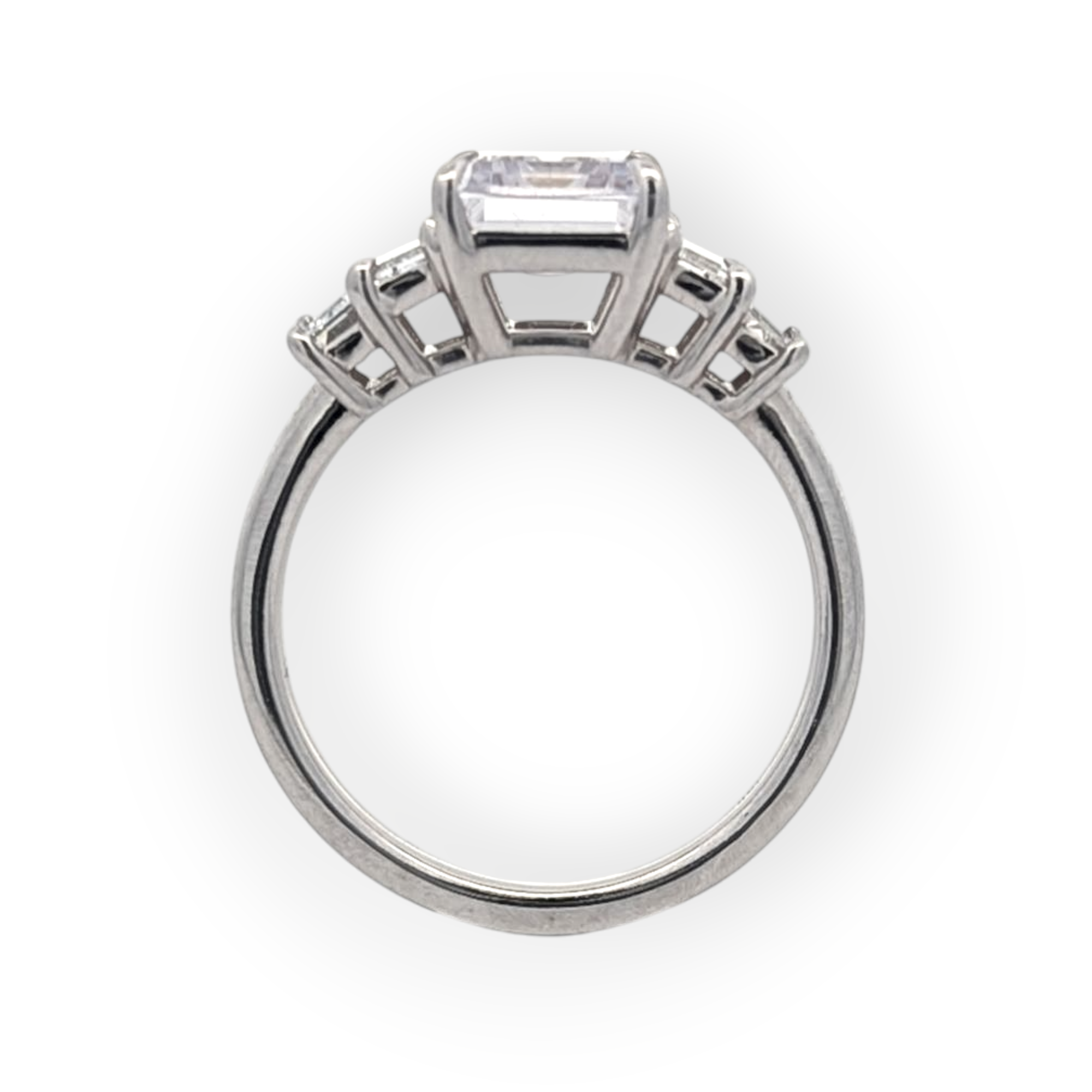 14K Gold Five-Stone Emerald Cut Engagement Ring [Made to Order]