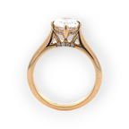 14K Gold Oval Solitaire with Hidden Halo [Made to Order]