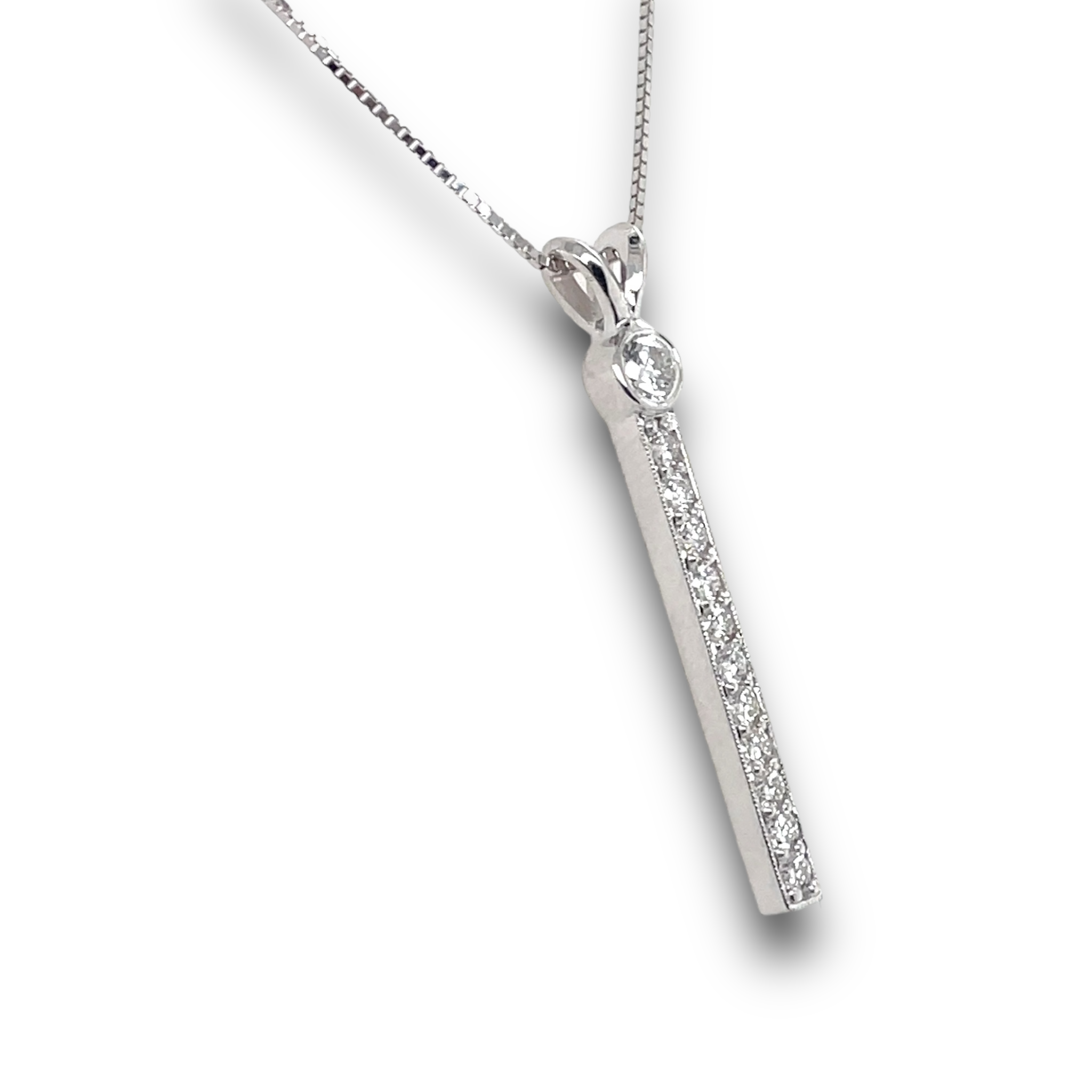 Lina Diamond Necklace in White Gold