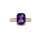 Soraya Amethyst & Diamond Ring in Yellow Gold
