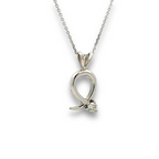 Swirl Diamond Necklace in White Gold