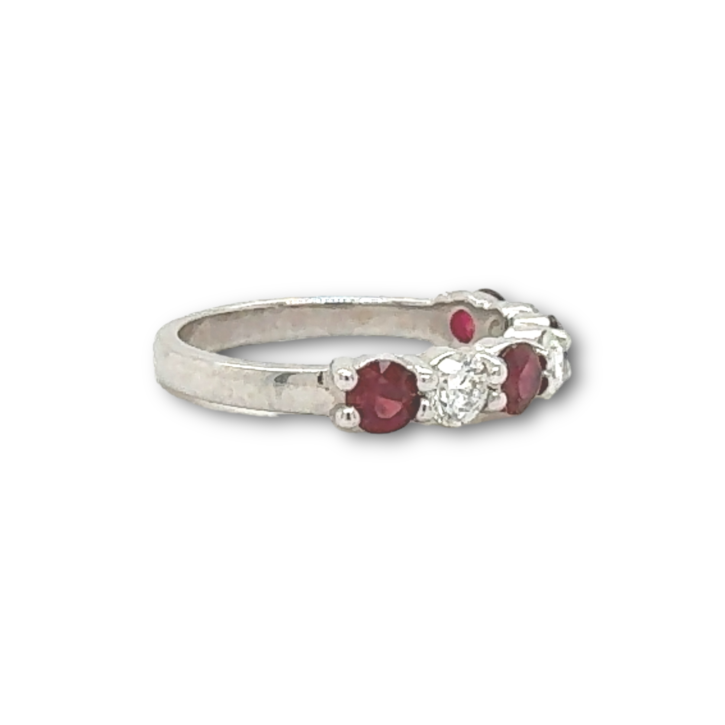 Natalia Stackable Ruby & Diamond in White Gold