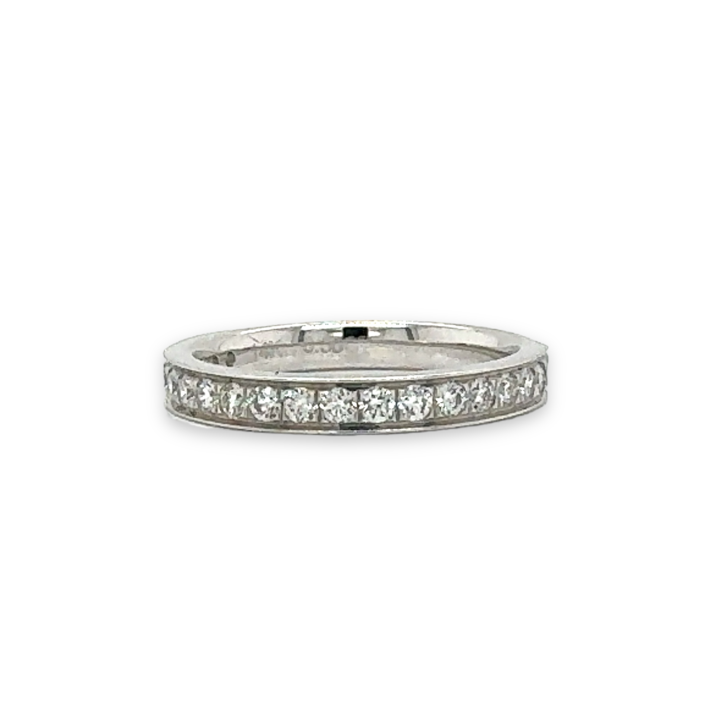 20 Diamond Faux Channel Set Band in 14k White Gold