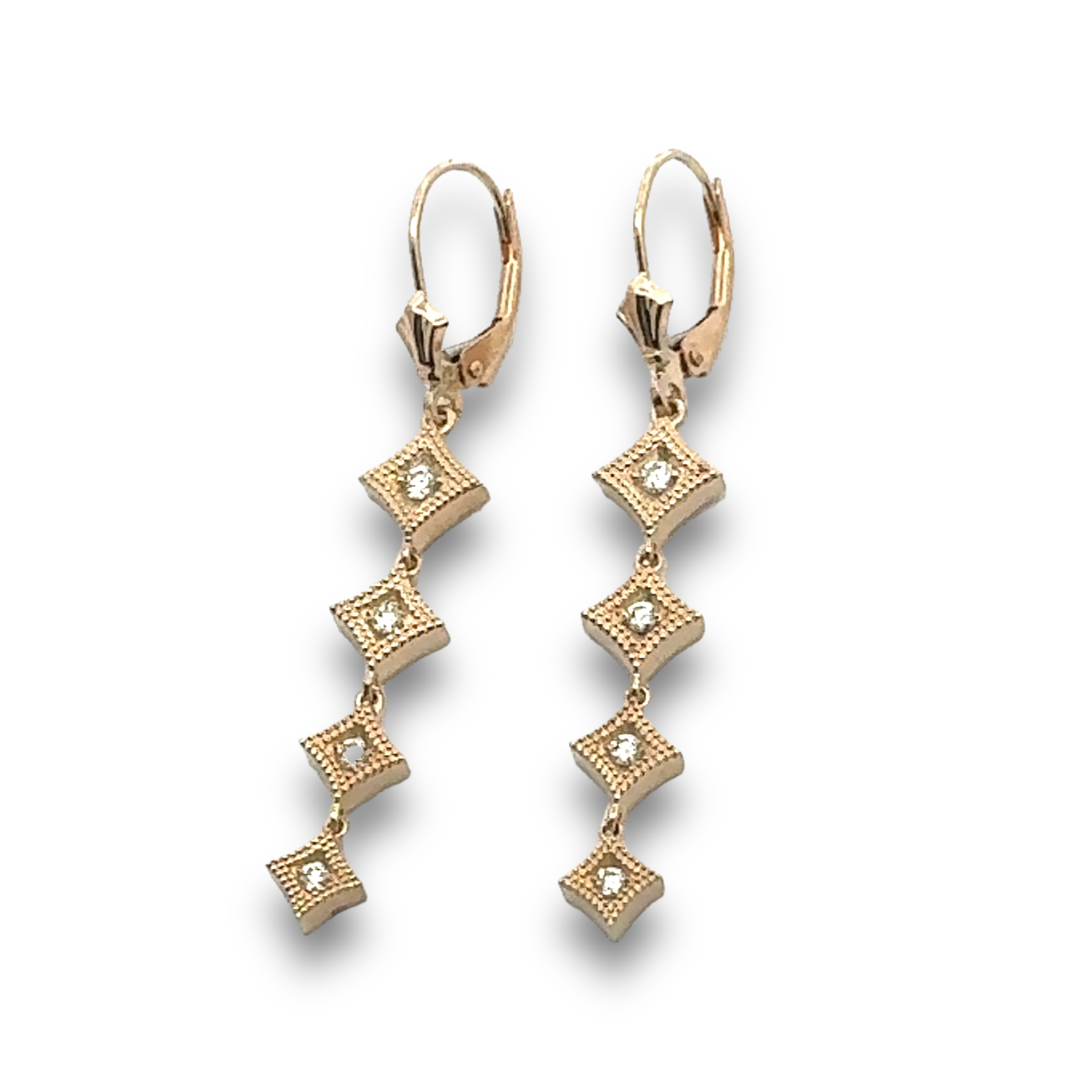 14k Yellow Gold Diamond Earrings