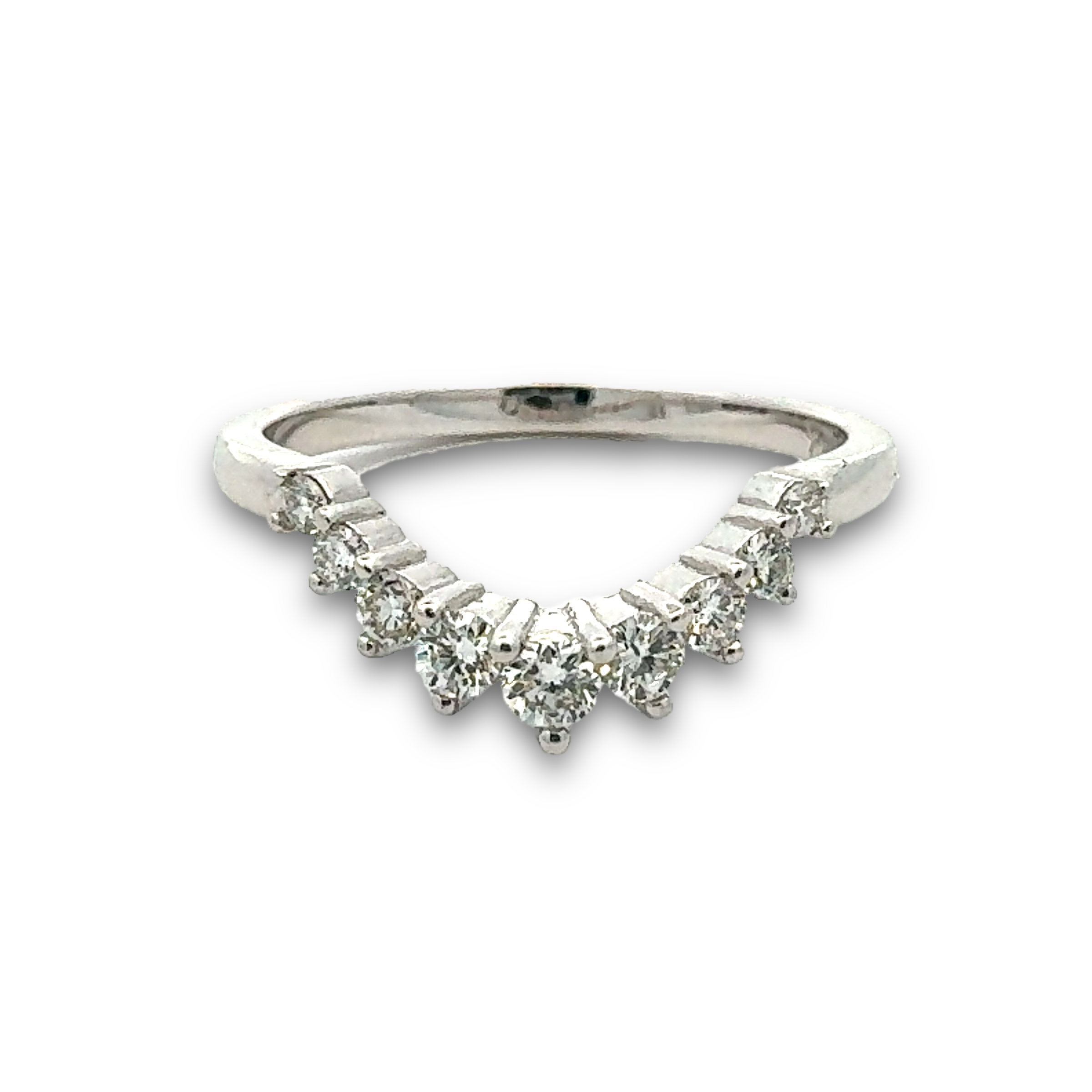 Torelli Diamond Contour Wedding Ring in 14k White Gold