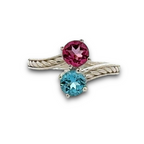 Azzurra & Rosa Ring Pink Tourmaline & Blue Topaz