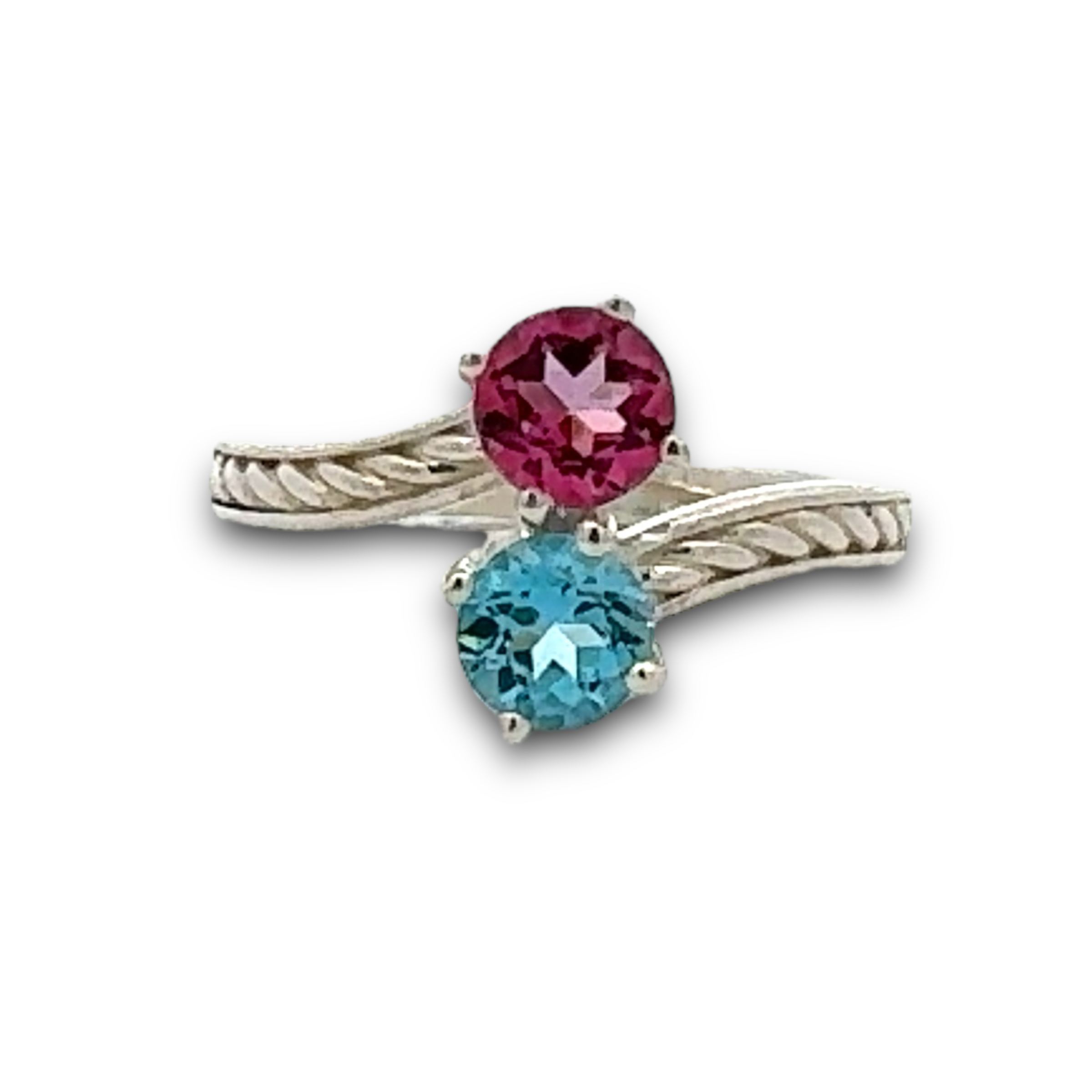 Azzurra & Rosa Ring Pink Tourmaline & Blue Topaz