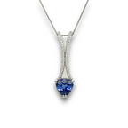 Tanzanite & Diamond Necklace in 14k White Gold