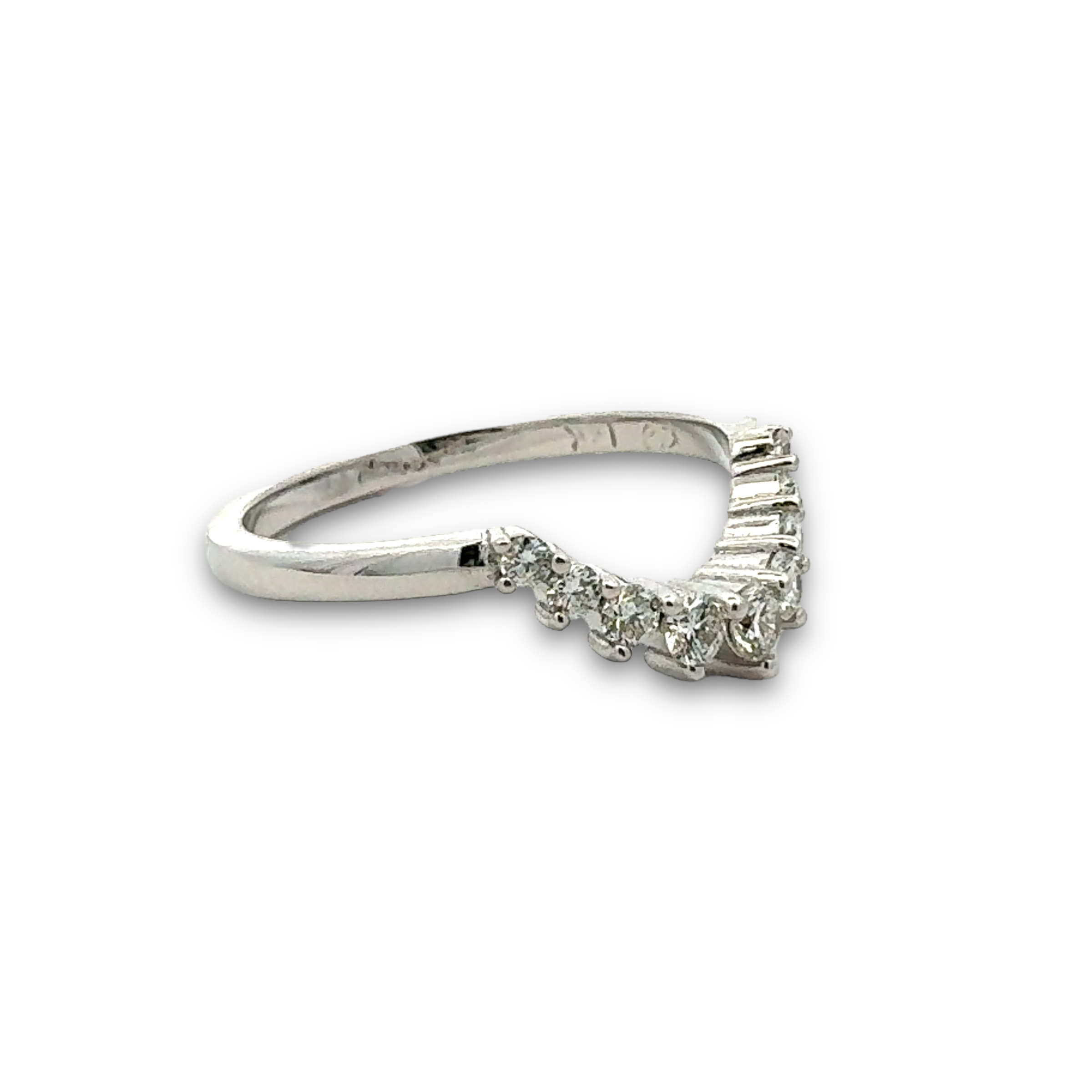 Torelli Diamond Contour Wedding Ring in 14k White Gold