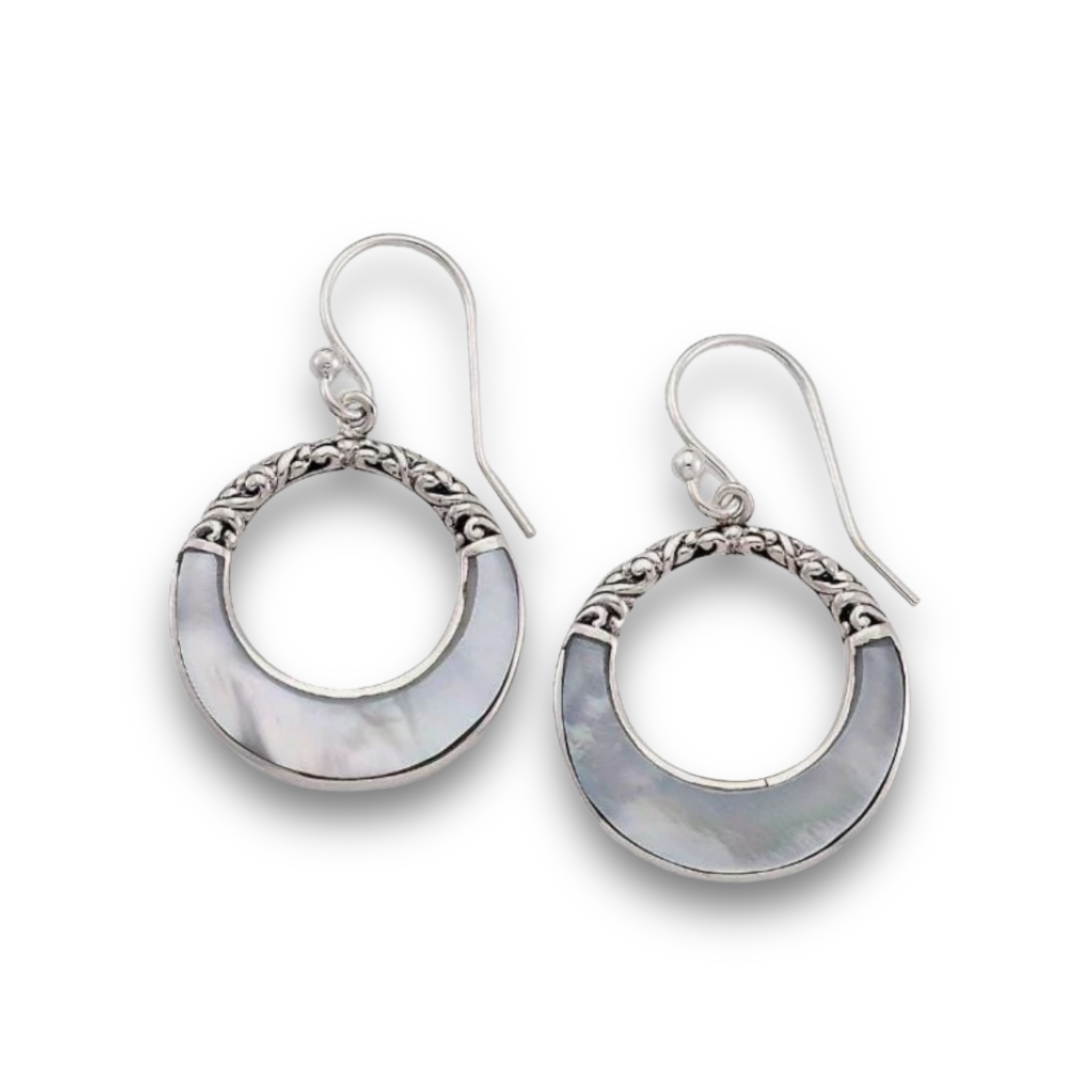 Tanglad Earrings Mother of Pearl in Sterling Silver