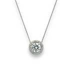 14k White Gold Lab Grown Diamond Double Halo Necklace