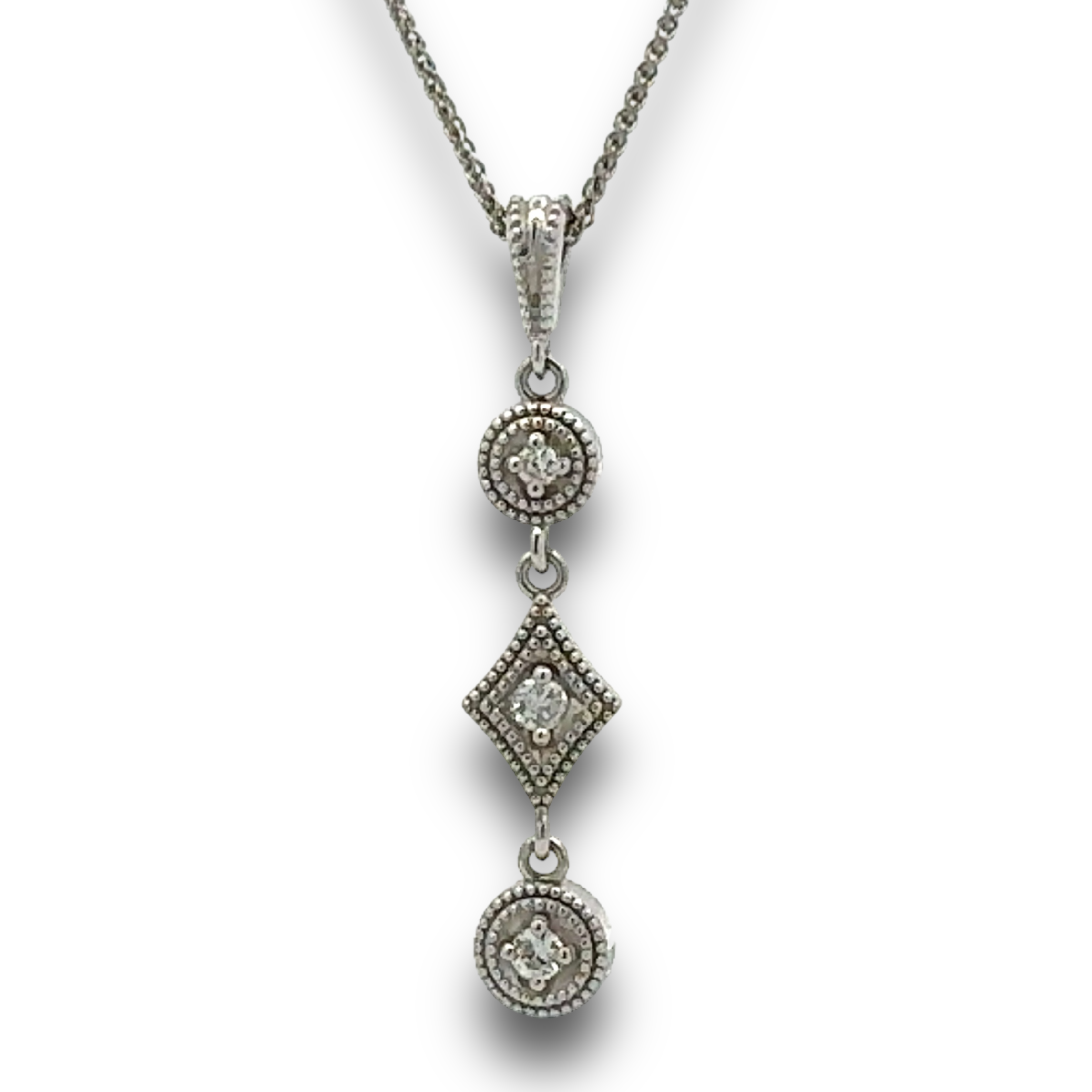 Vivianna Diamond Necklace in 14k White Gold