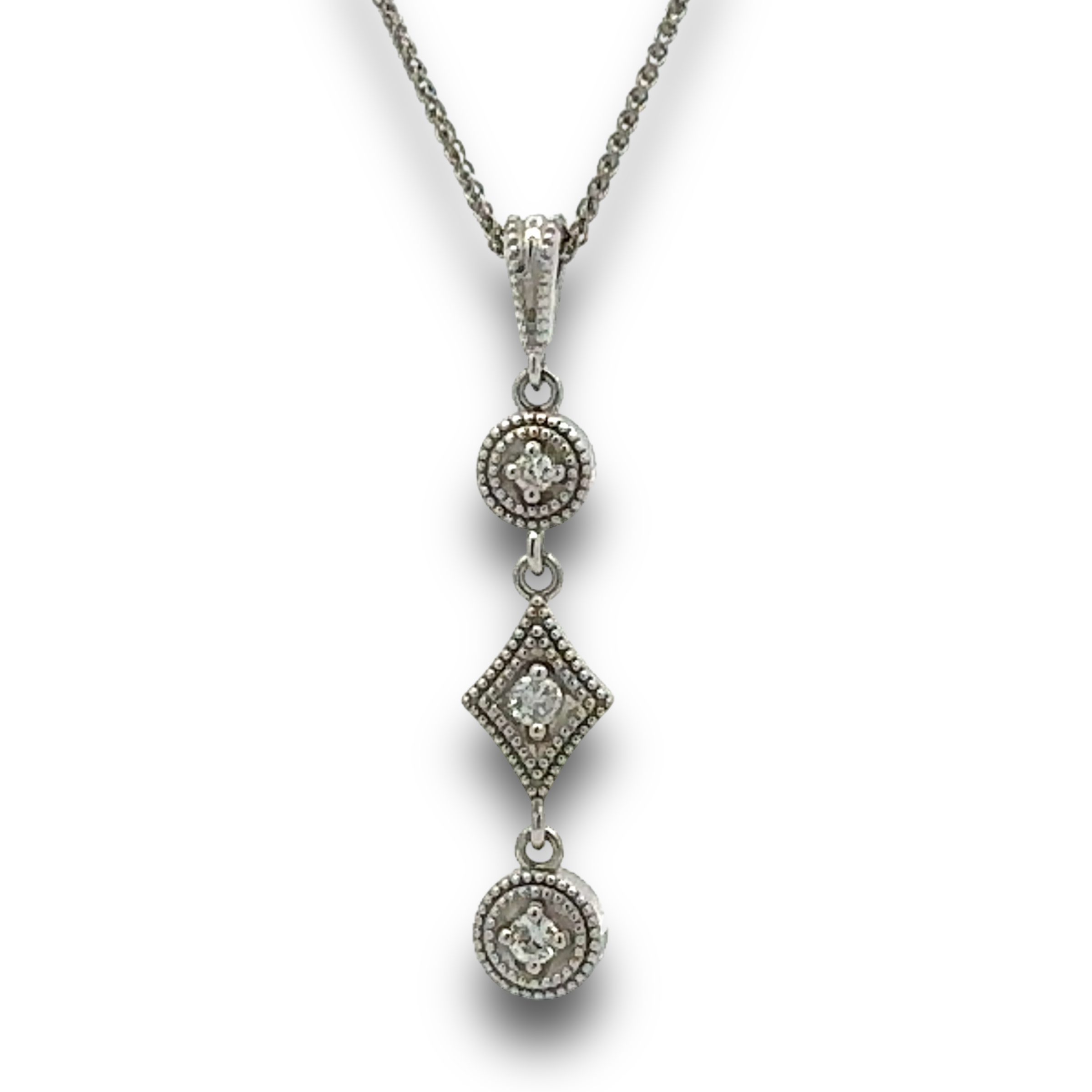 Vivianna Diamond Necklace in 14k White Gold