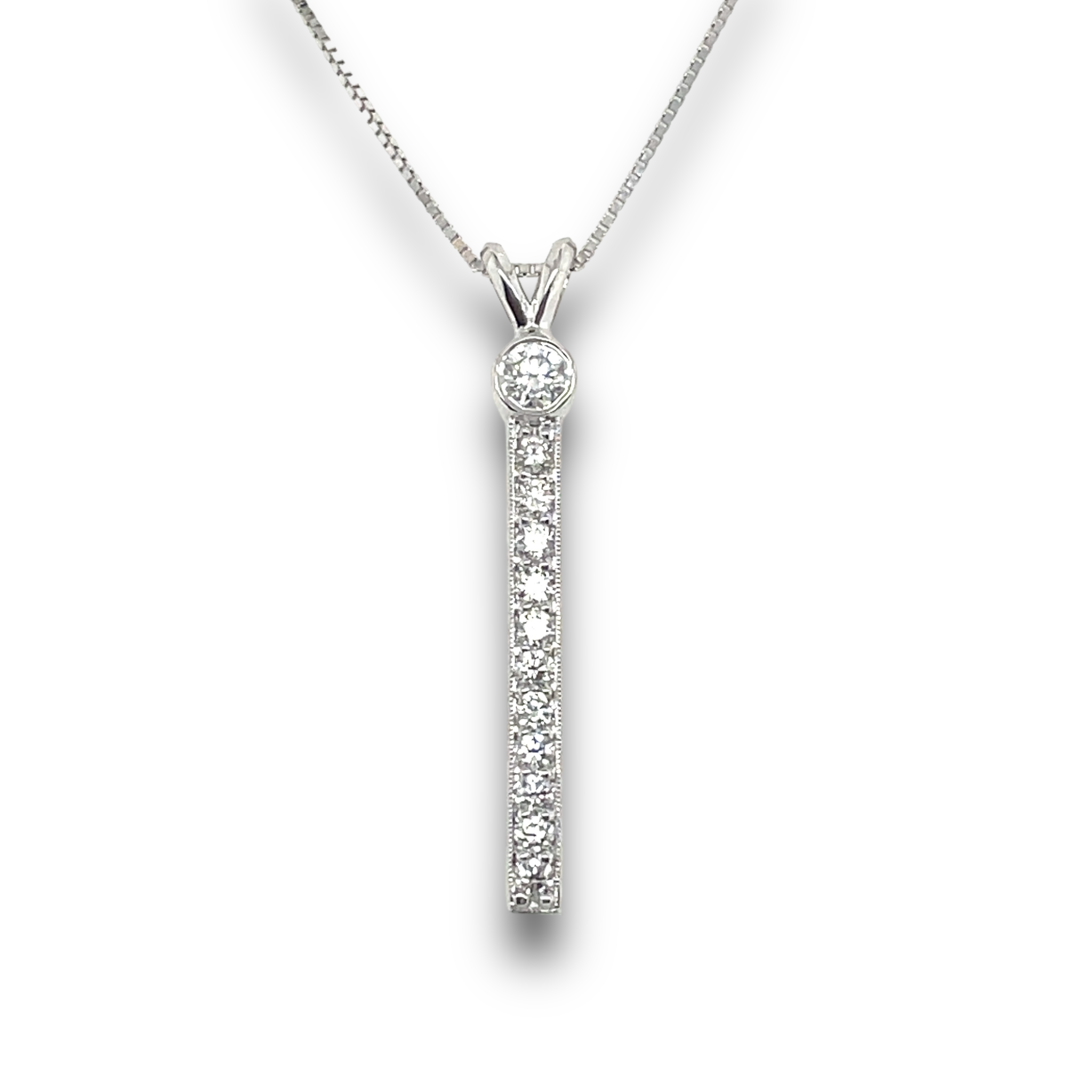 Lina Diamond Necklace in White Gold