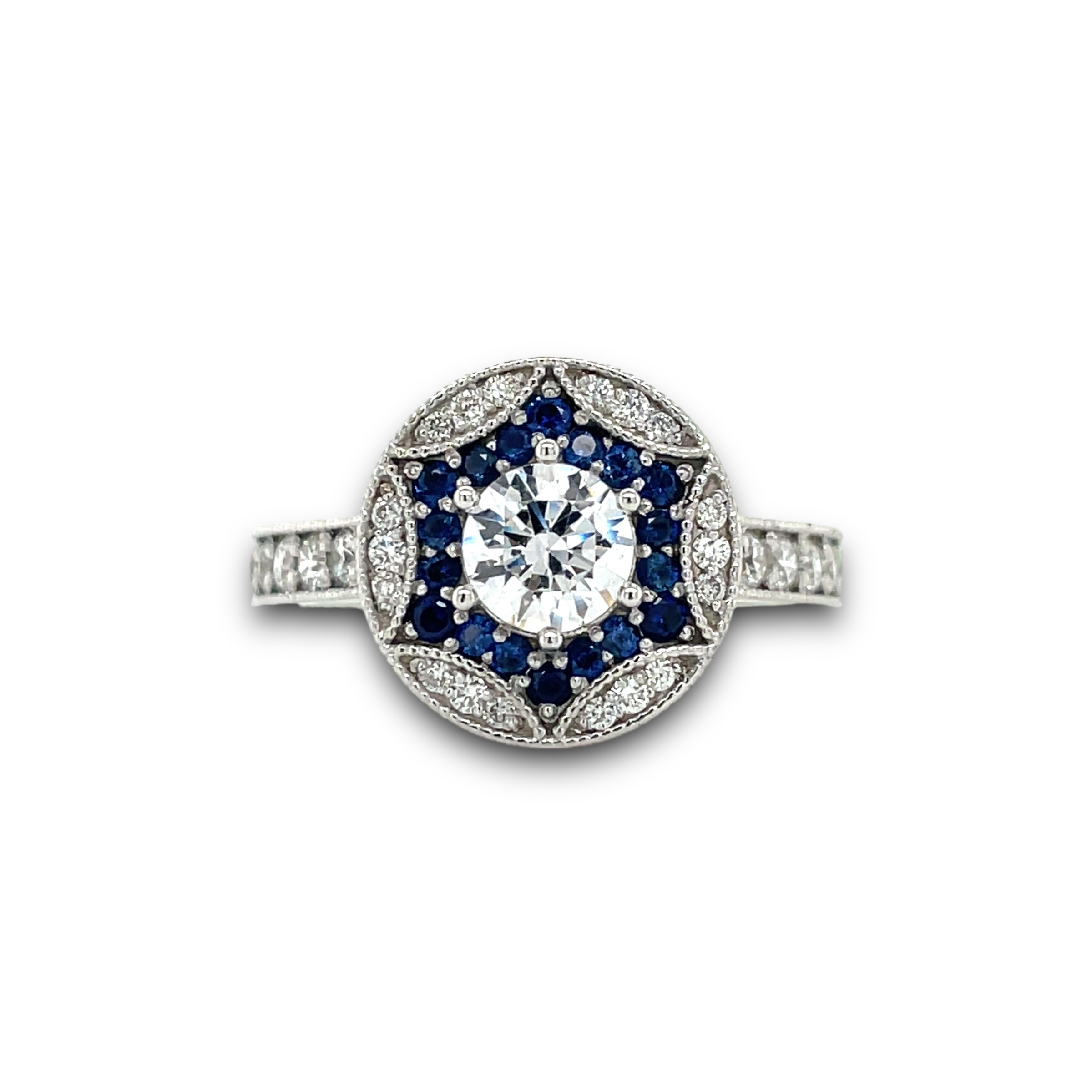 Stella Florenza Sapphire, Diamond, and White Topaz Ring