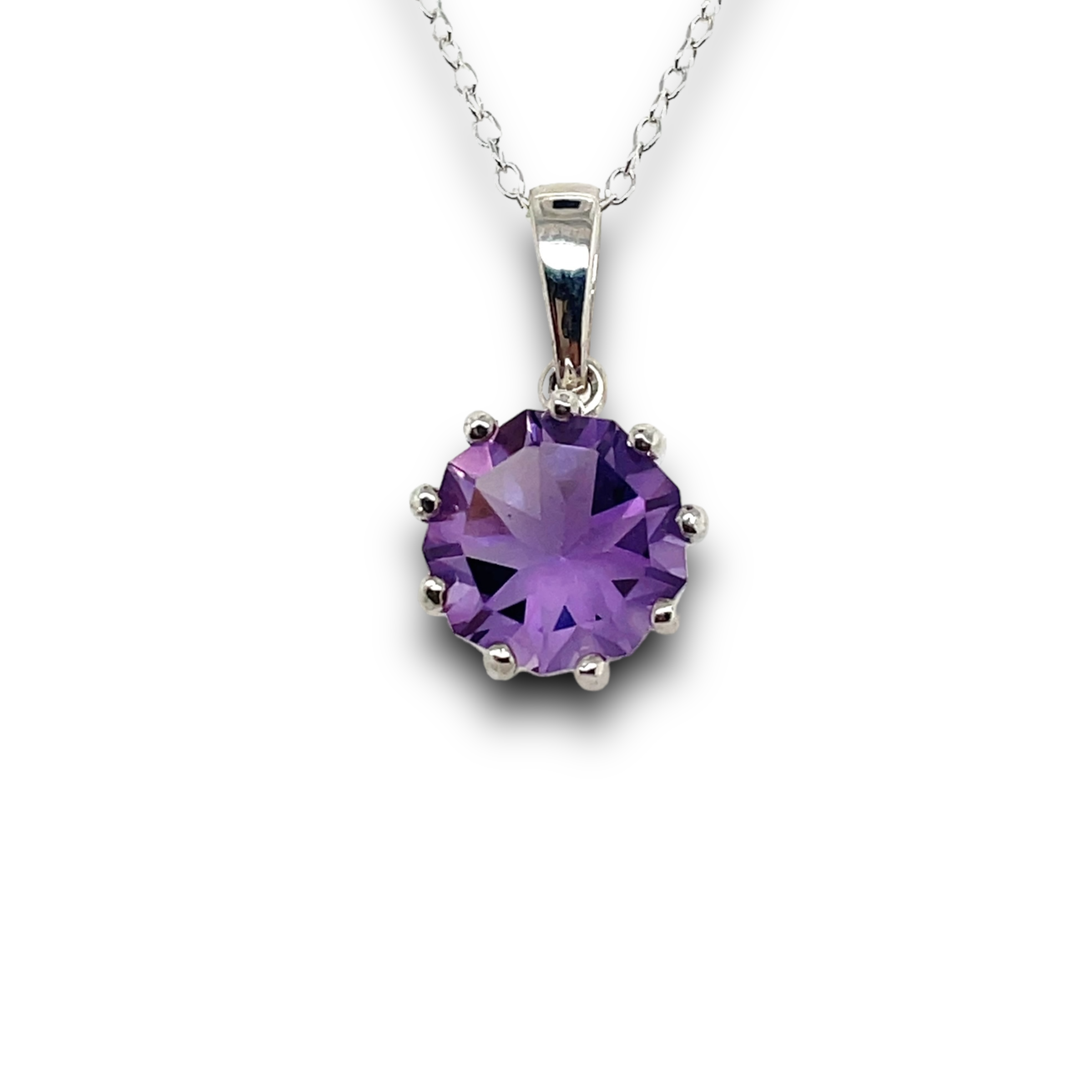 Amethyst Necklace in Sterling Silver