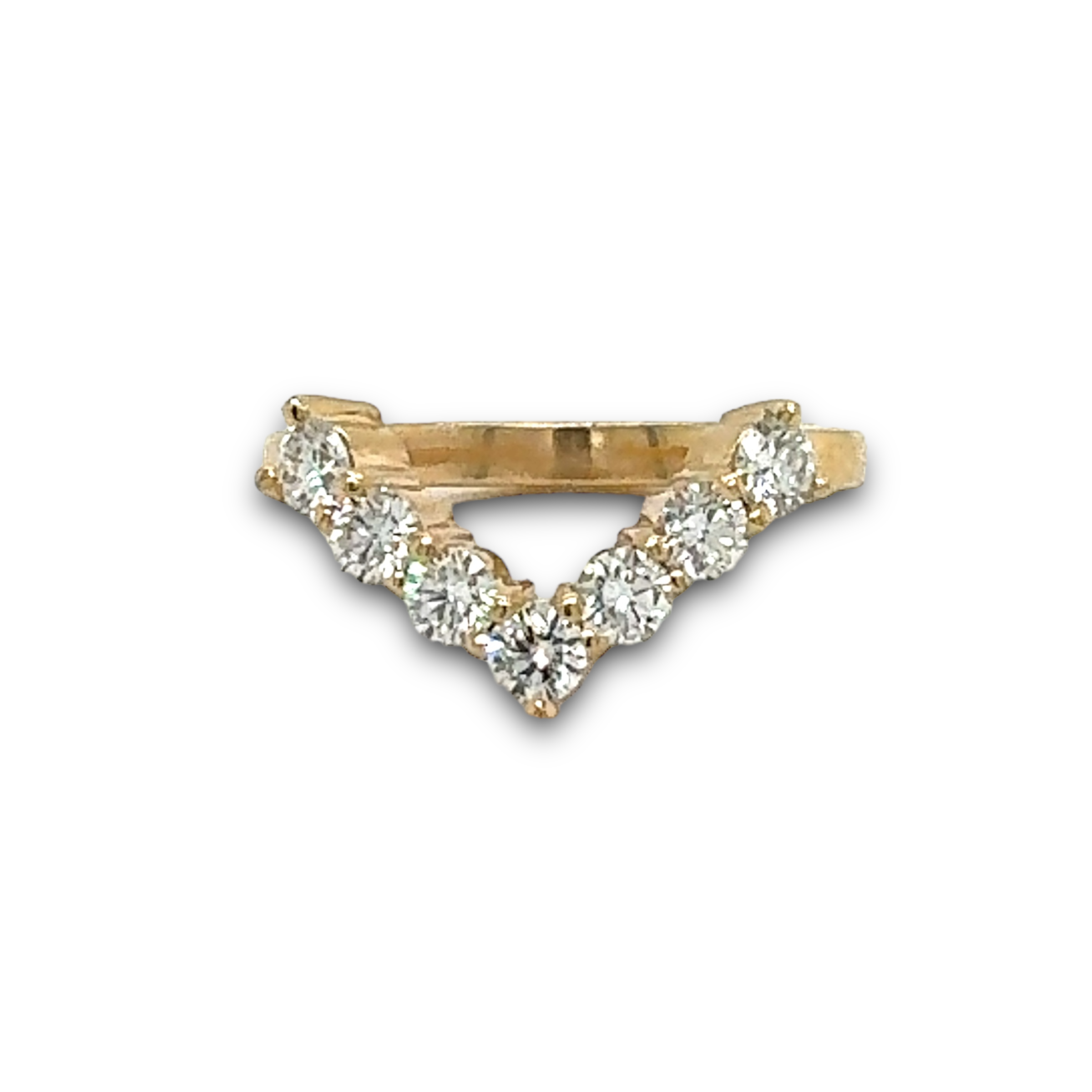V-Contour Lab Grown Diamond Ring in 14k Yellow Gold