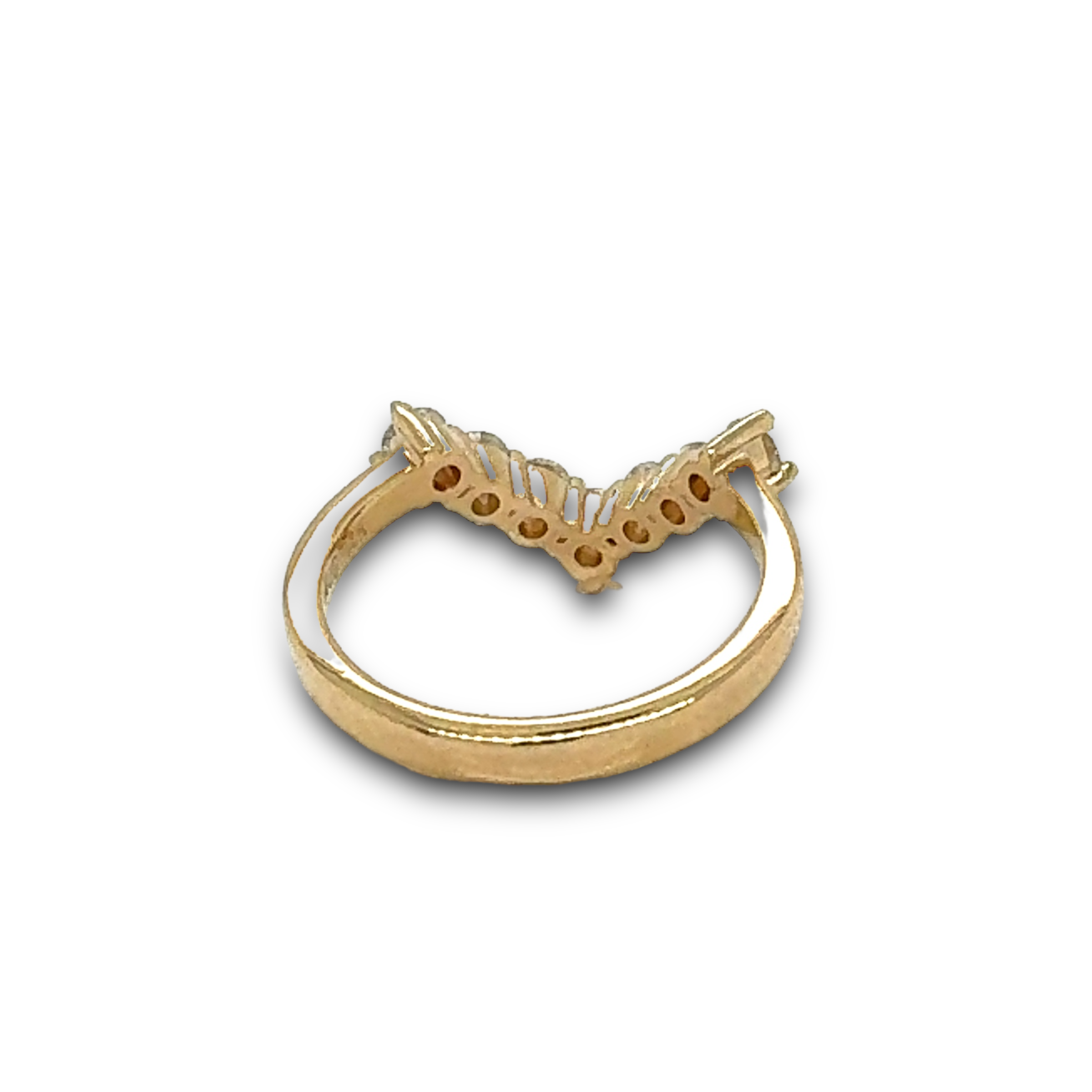 V-Contour Lab Grown Diamond Ring in 14k Yellow Gold