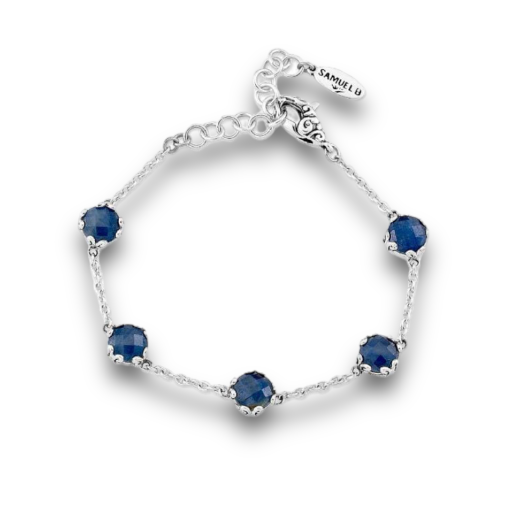 Blue Sapphire Station Bracelet
