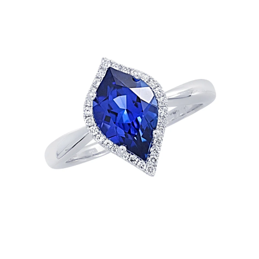 Lab Grown Sapphire and Diamond Ring