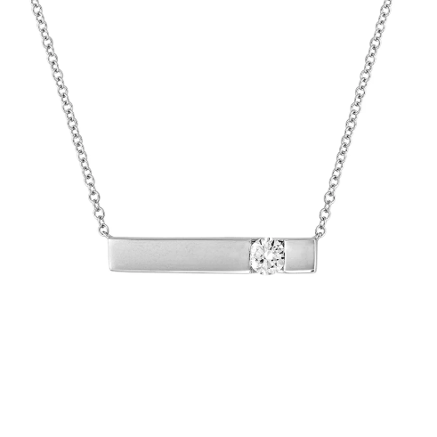 White Gold Bar Necklace