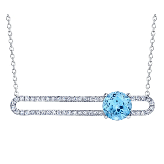 14K White Gold Lab Grown Spinel Necklace