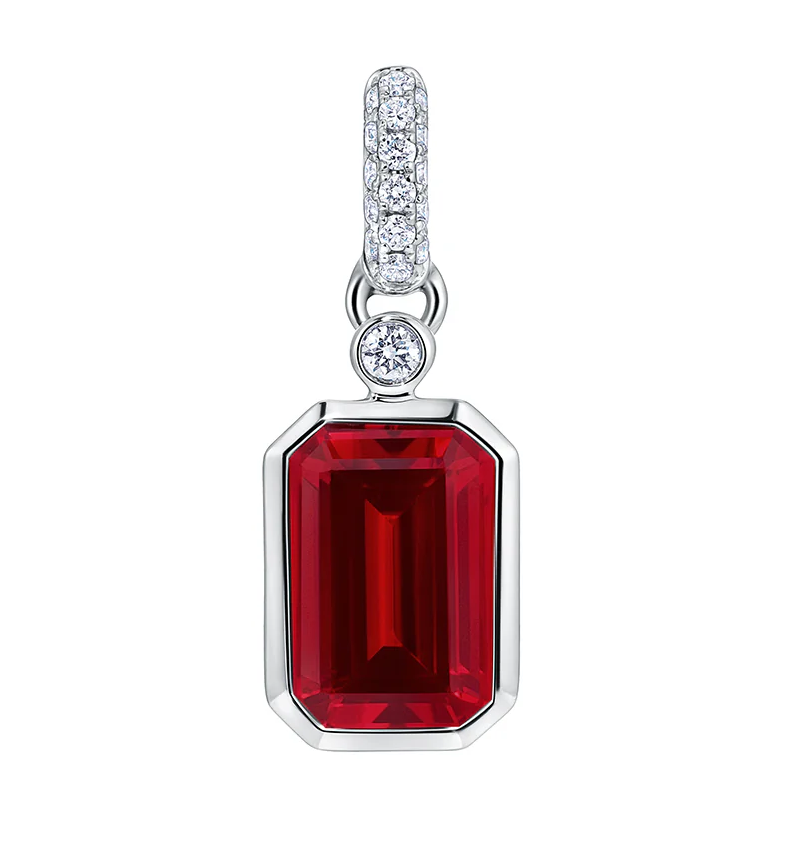 Lab Grown Ruby and Diamond Pendant