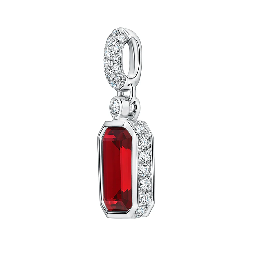 Lab Grown Ruby and Diamond Pendant