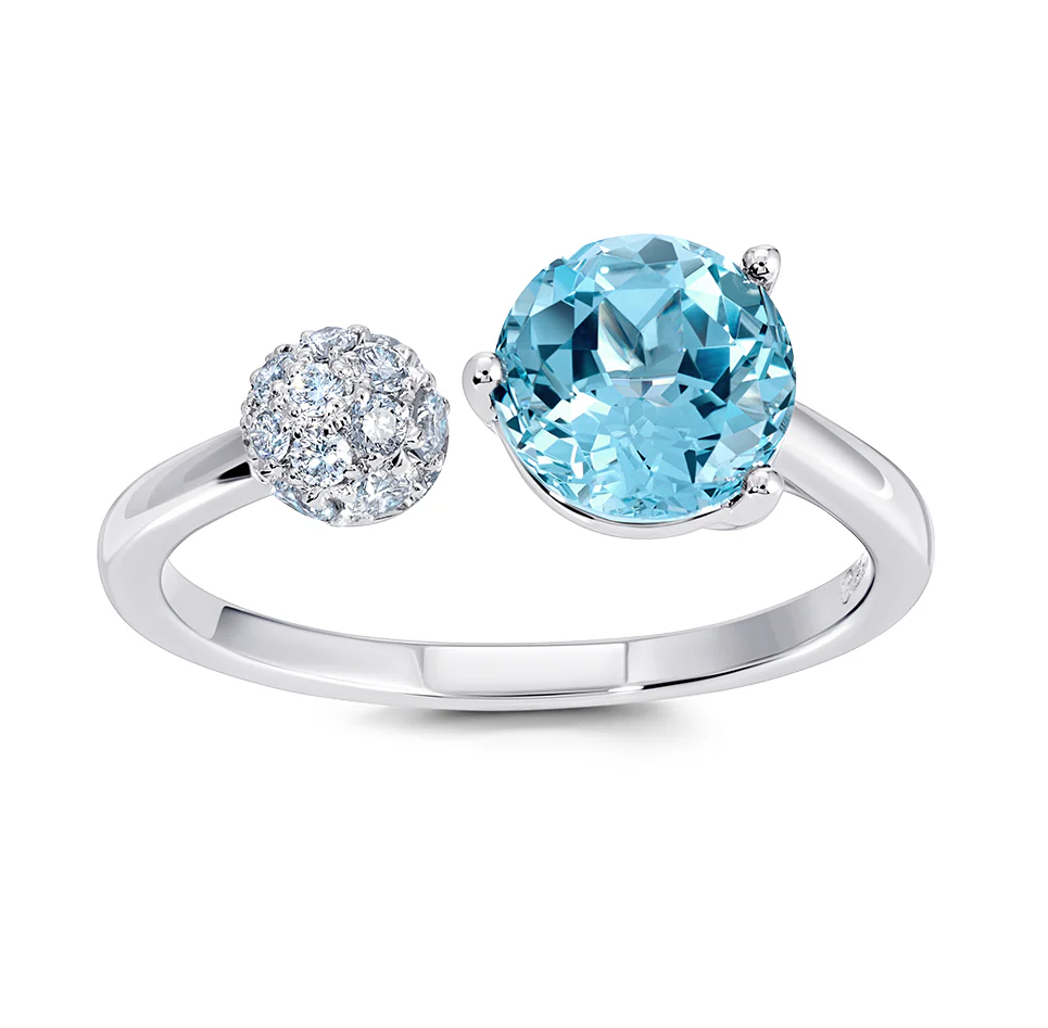 Lab Grown Aqua Spinel Ring