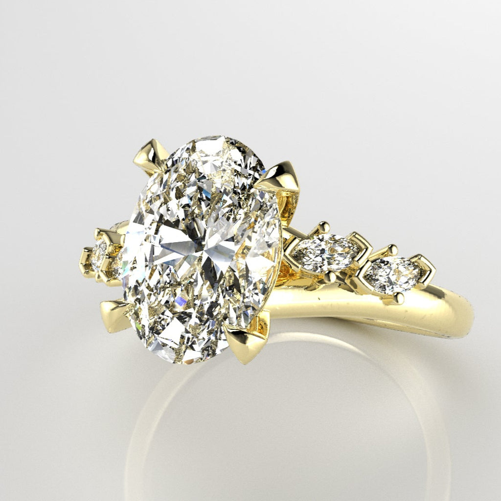 Asymmetrical Twist Engagement Ring [Made to Order]
