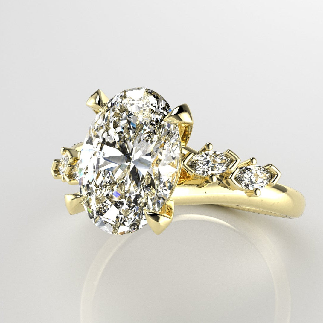 Asymmetrical Twist Engagement Ring [Made to Order]