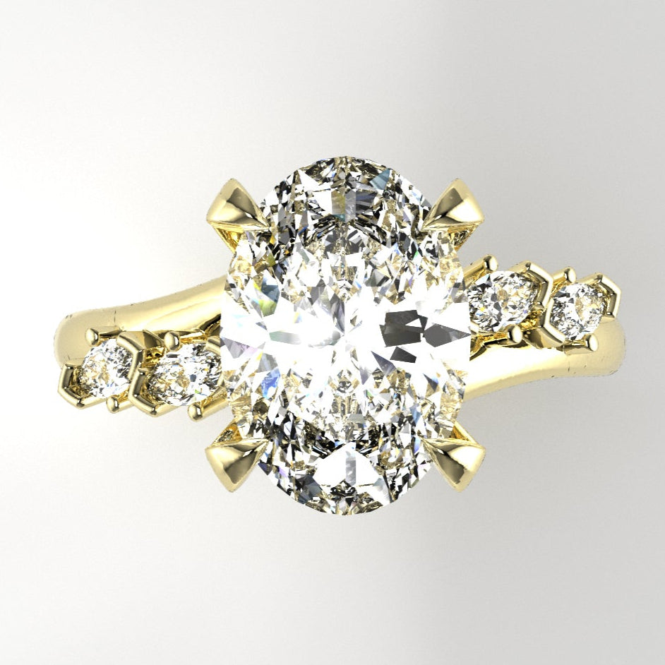 Asymmetrical Twist Engagement Ring [Made to Order]