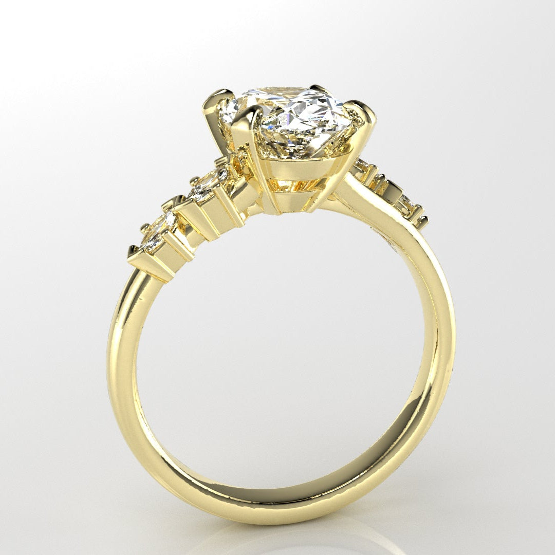 Asymmetrical Twist Engagement Ring [Made to Order]