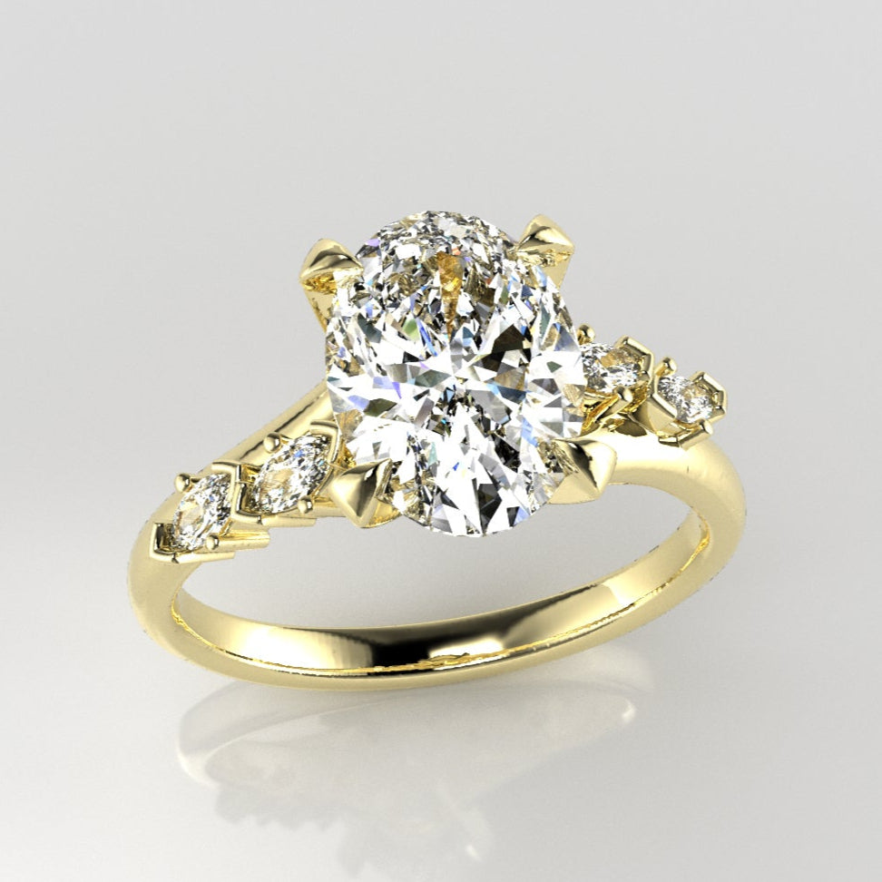 Asymmetrical Twist Engagement Ring [Made to Order]