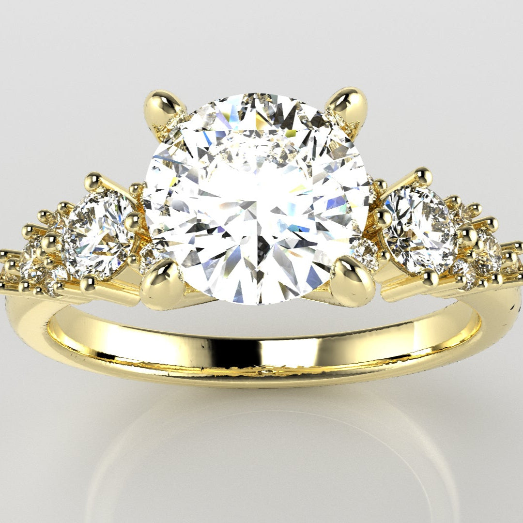 Starlight Cluster Accent Engagement Ring [Made to Order]