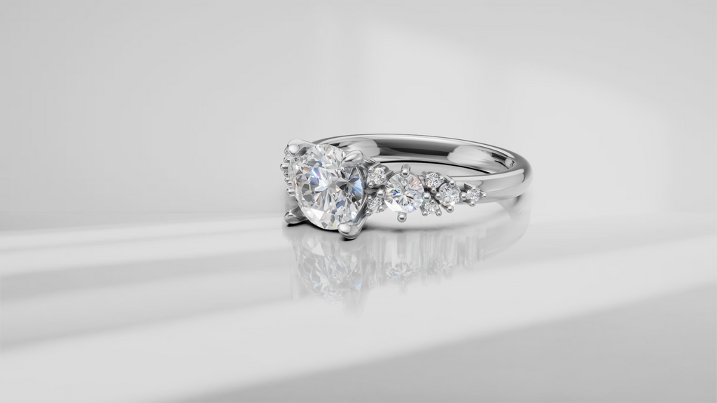 Starlight Cluster Accent Engagement Ring [Made to Order]