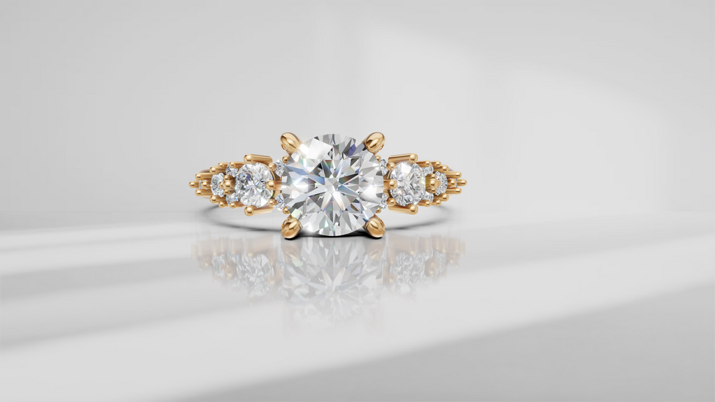 Starlight Cluster Accent Engagement Ring [Made to Order]