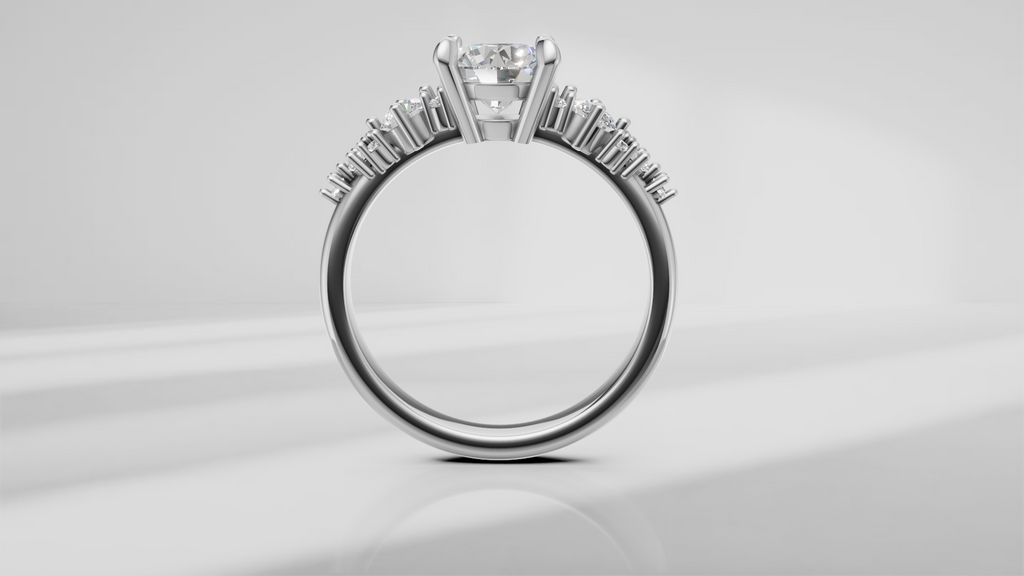 Starlight Cluster Accent Engagement Ring [Made to Order]