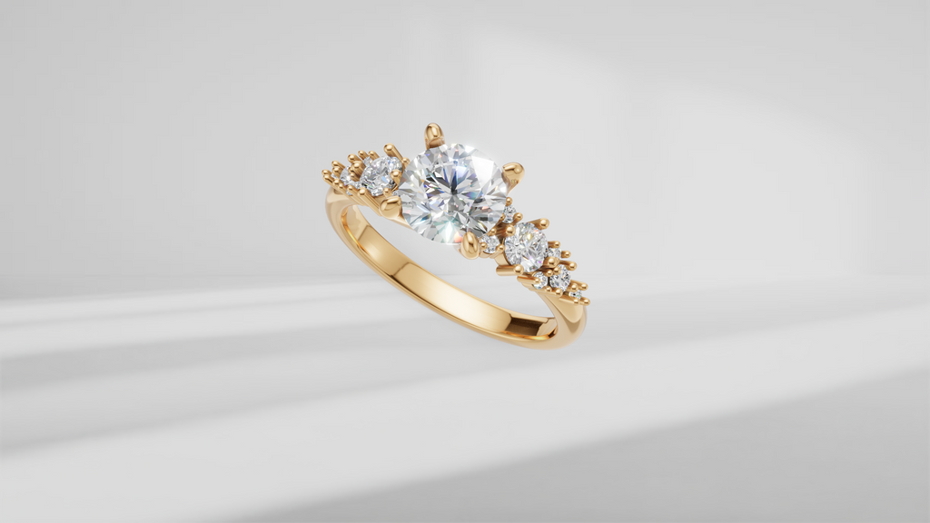 Starlight Cluster Accent Engagement Ring [Made to Order]