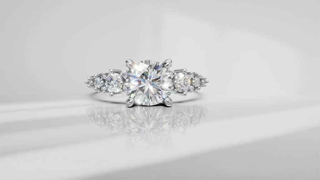 Starlight Cluster Accent Engagement Ring [Made to Order]