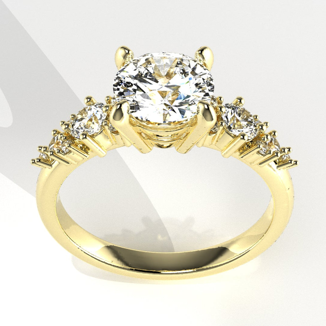 Starlight Cluster Accent Engagement Ring [Made to Order]